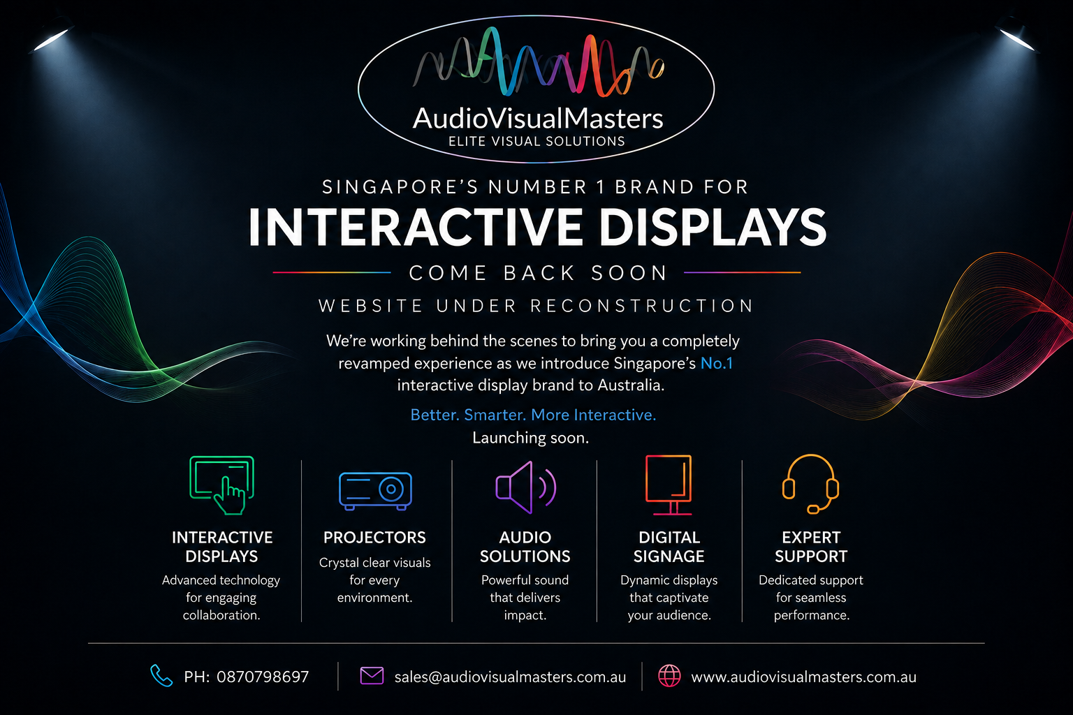Audio Visual Masters — Singapore's No.1 Interactive Display Brand coming to Australia